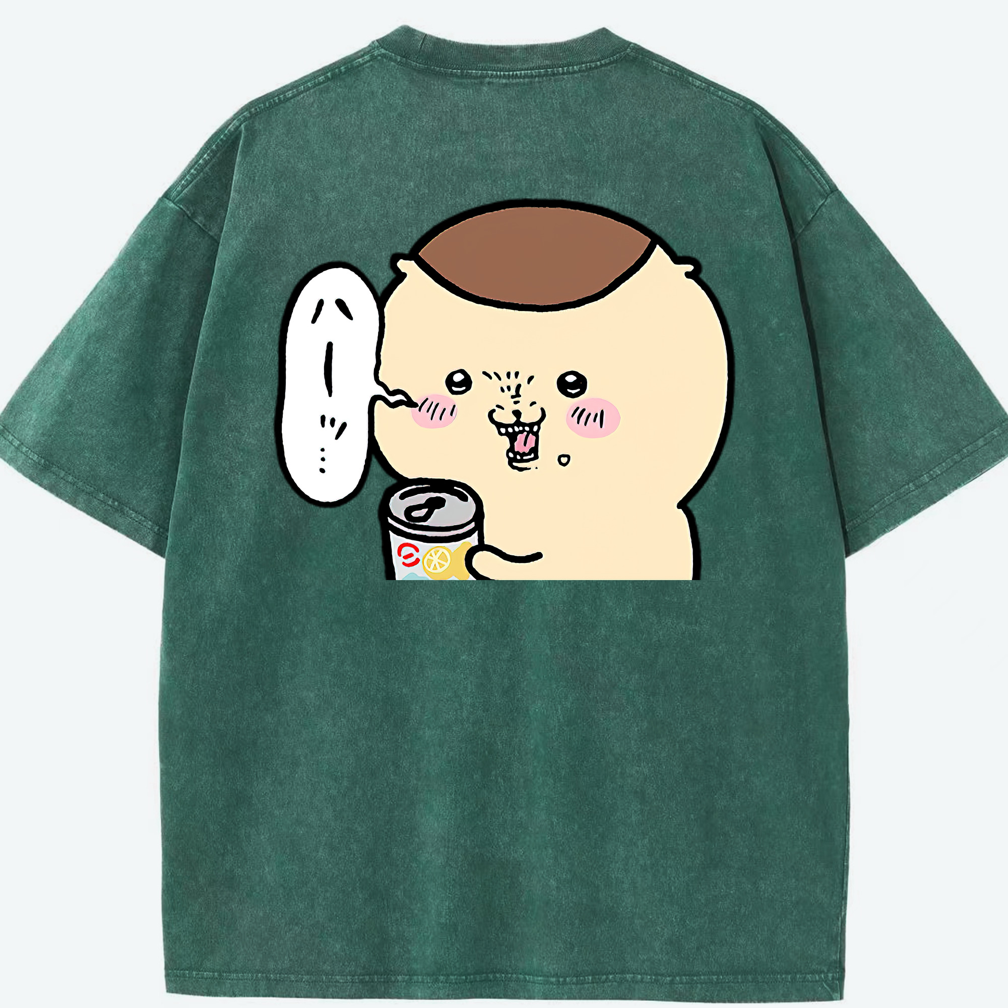 （画像用） ちいかわ くりまんじゅう Chii-kawa kuri manjū 綿100% ヴィンテージ風 半袖Tシャツ（背面プリント）